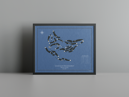 Golfclub Hellengerst golf course print, navy frame