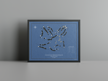 Golfclub Herzogswalde golf course print, navy frame