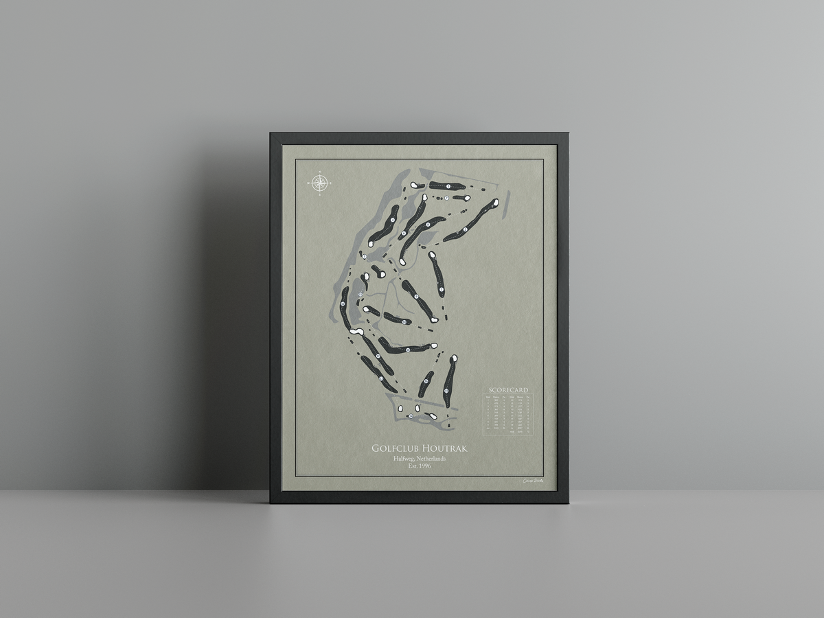 Golfclub Houtrak golf course print, brown frame