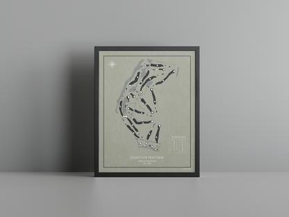 Golfclub Houtrak golf course print, brown frame