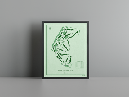 Golfclub Houtrak golf course print, green frame