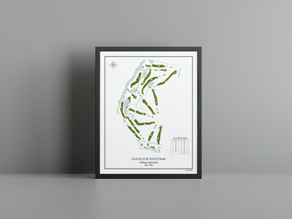Golfclub Houtrak golf course print, white frame