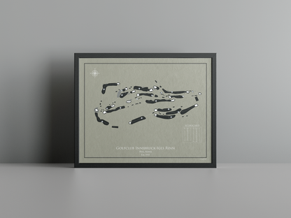 Golfclub Innsbruck-Igls Rinn golf course print, brown frame