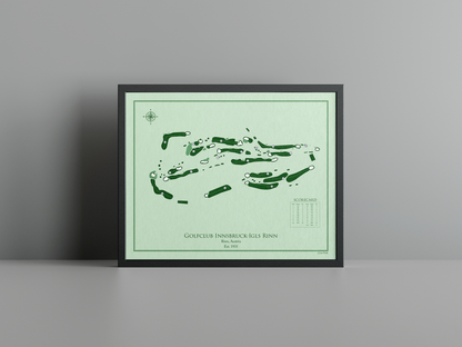 Golfclub Innsbruck-Igls Rinn golf course print, green frame
