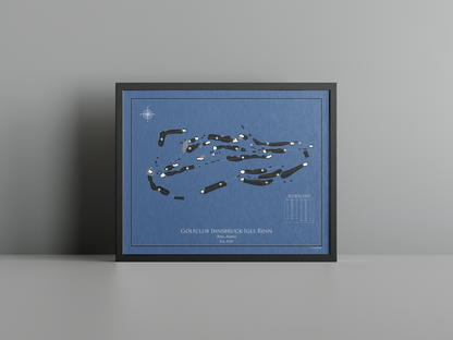 Golfclub Innsbruck-Igls Rinn golf course print, navy frame