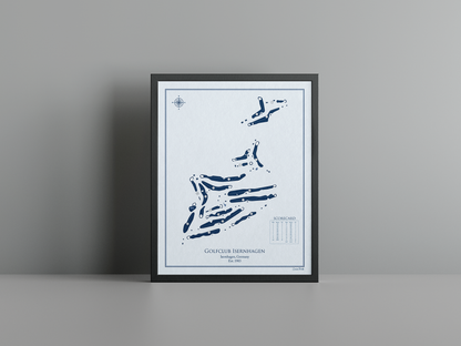 Golfclub Isernhagen golf course print, blue frame