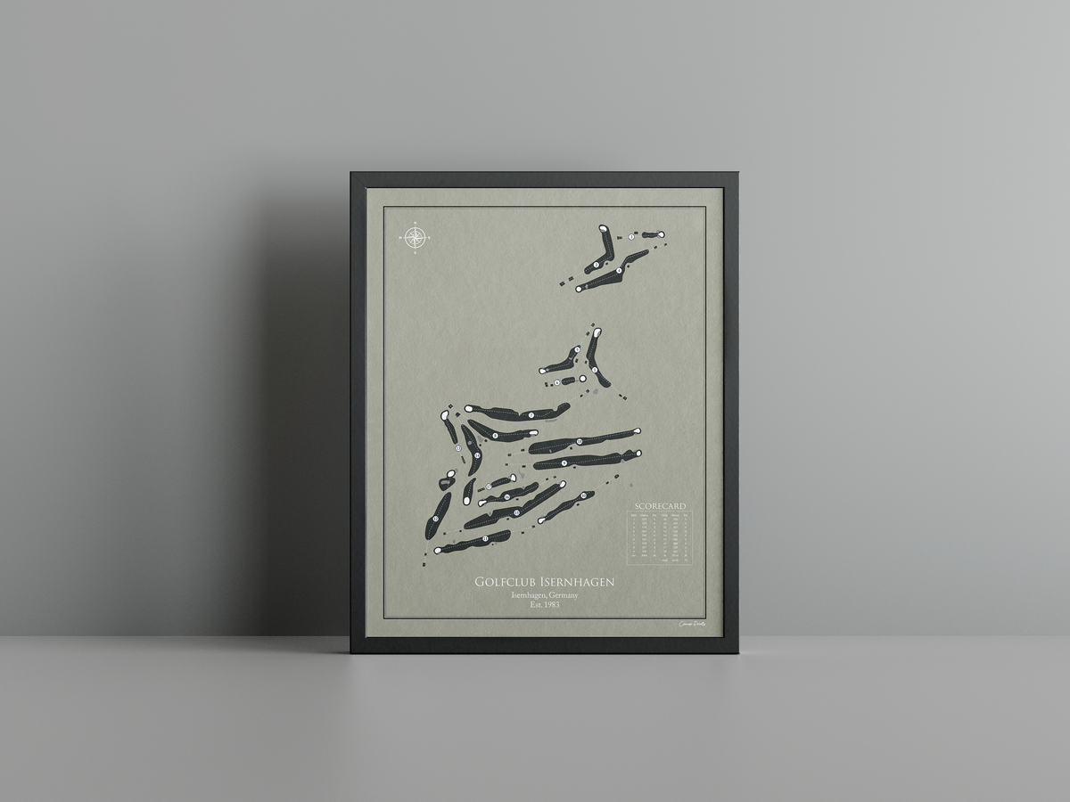 Golfclub Isernhagen golf course print, brown frame