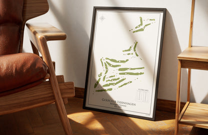 Golfclub Isernhagen golf course print, framed 50x70 black frame