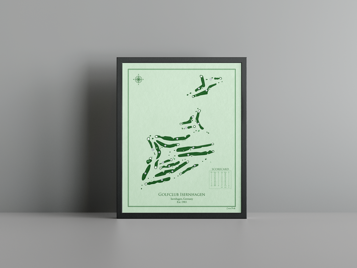 Golfclub Isernhagen golf course print, green frame