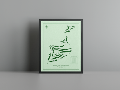 Golfclub Isernhagen golf course print, green frame