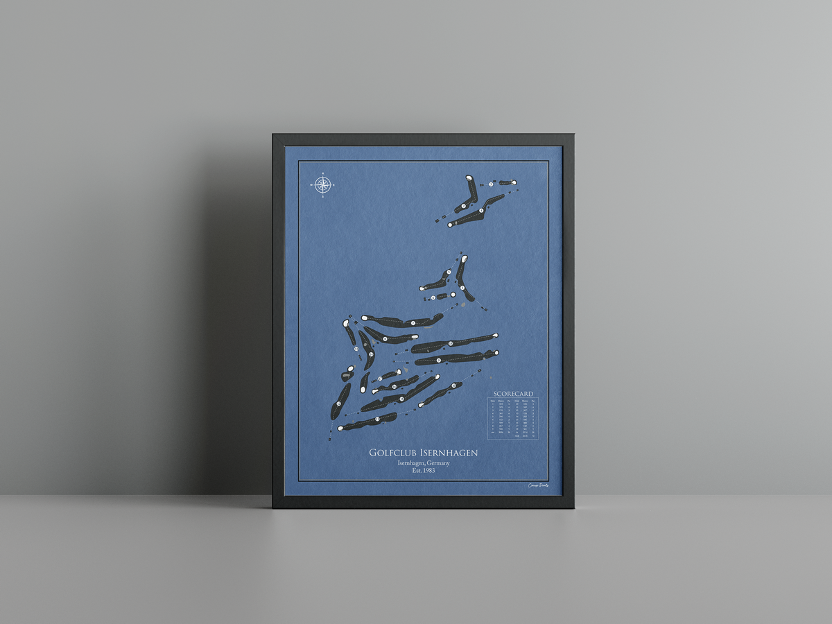 Golfclub Isernhagen golf course print, navy frame