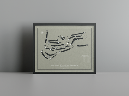 Golfclub Königshof Sittensen golf course print, brown frame