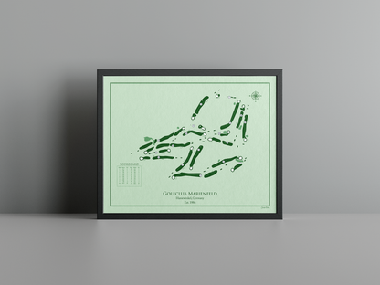 Golfclub Marienfeld golf course print, green frame