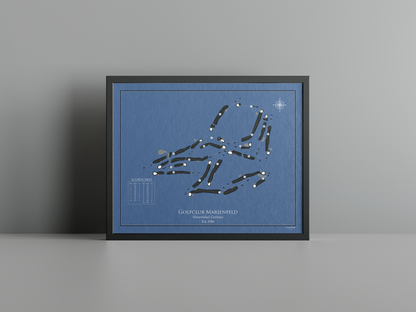 Golfclub Marienfeld golf course print, navy frame