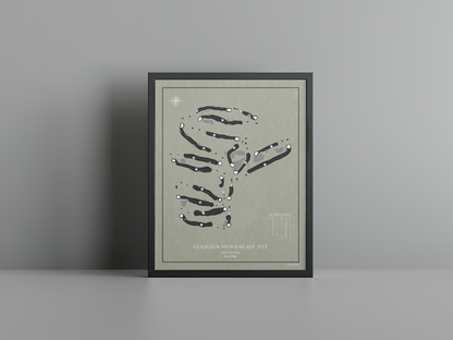 Golfclub Morsum auf Sylt golf course print, brown frame