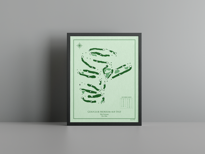 Golfclub Morsum auf Sylt golf course print, green frame