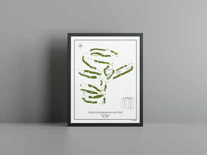 Golfclub Morsum auf Sylt golf course print, white frame
