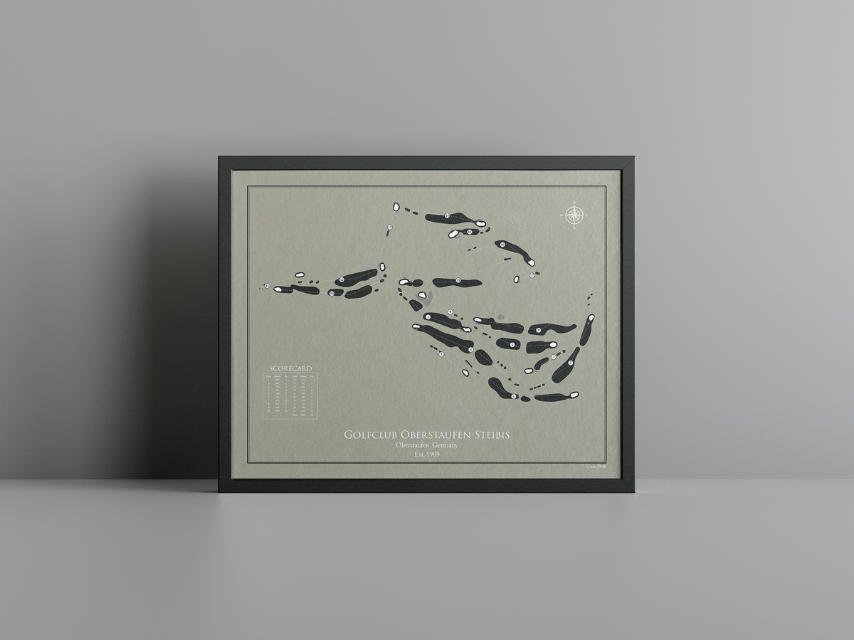 Golfclub Oberstaufen-Steibis golf course print, brown frame