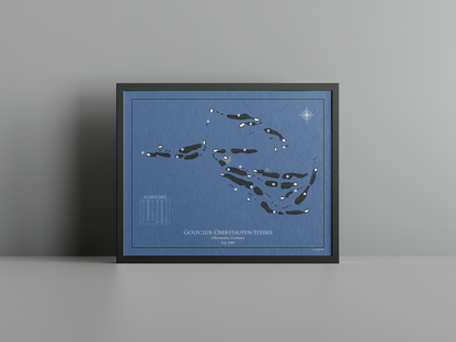 Golfclub Oberstaufen-Steibis golf course print, navy frame