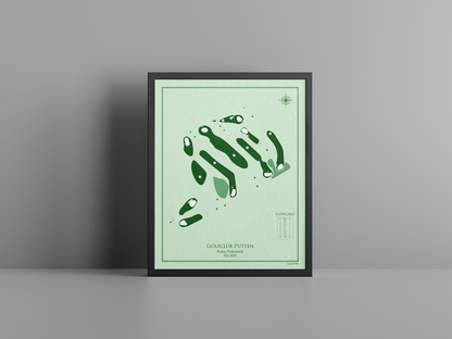 Golfclub Putten golf course print, green frame