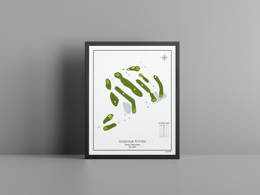 Golfclub Putten golf course print, white frame