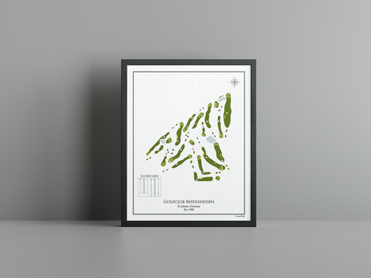 Golfclub Rheinhessen golf course print, white frame