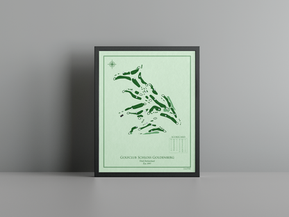 Golfclub Schloss Goldenberg golf course print, green frame