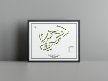 Golfclub 't Zelle golf course print, white frame