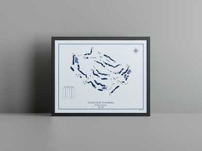 Golfclub Tuniberg golf course print, blue frame