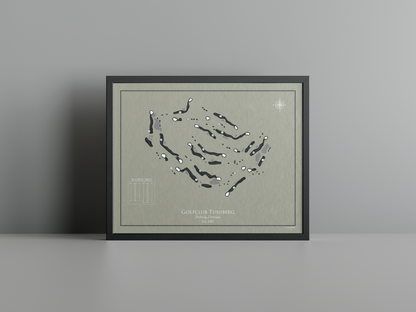 Golfclub Tuniberg golf course print, brown frame