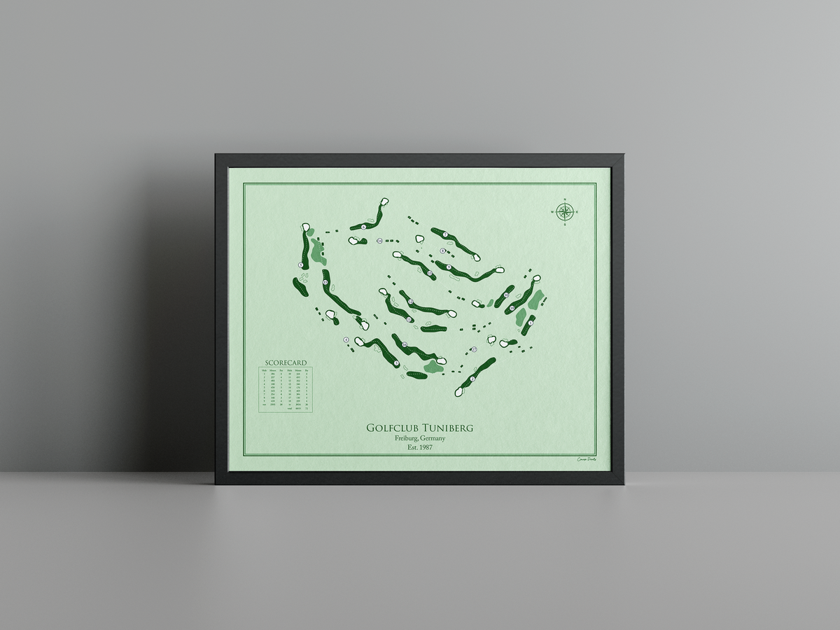 Golfclub Tuniberg golf course print, green frame