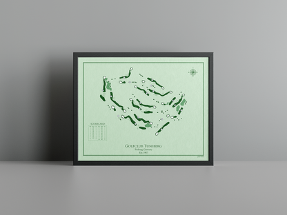 Golfclub Tuniberg golf course print, green frame