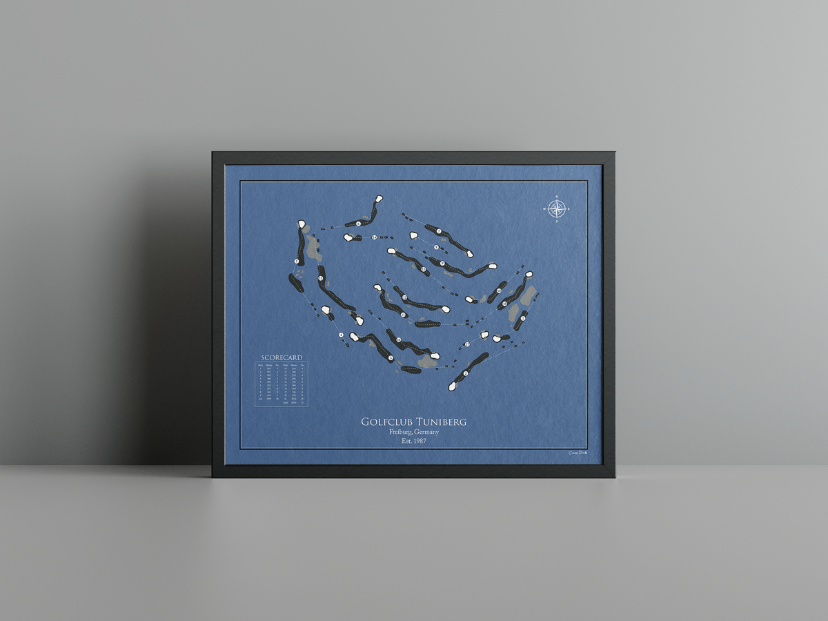 Golfclub Tuniberg golf course print, navy frame
