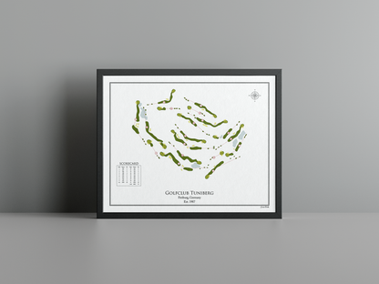 Golfclub Tuniberg golf course print, white frame