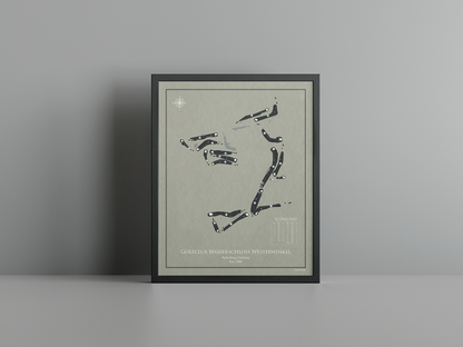 Golfclub Wasserschloss Westerwinkel golf course print, brown frame