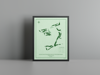 Golfclub Wasserschloss Westerwinkel golf course print, green frame