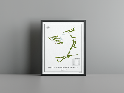 Golfclub Wasserschloss Westerwinkel golf course print, white frame