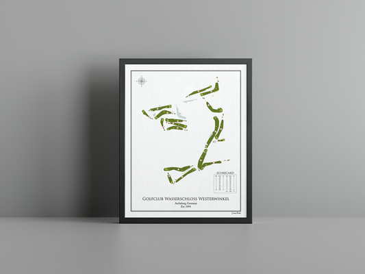Golfclub Wasserschloss Westerwinkel golf course print, white frame