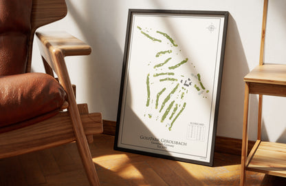 Golfpark Gerolsbach golf course print, framed 50x70 black frame