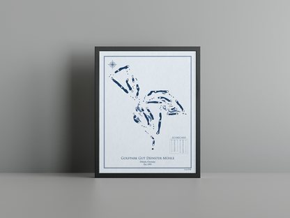 Golfpark Gut Deinster Mühle golf course print, blue frame