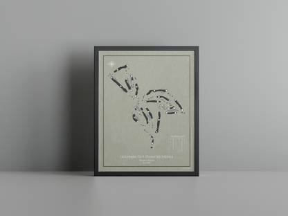 Golfpark Gut Deinster Mühle golf course print, brown frame