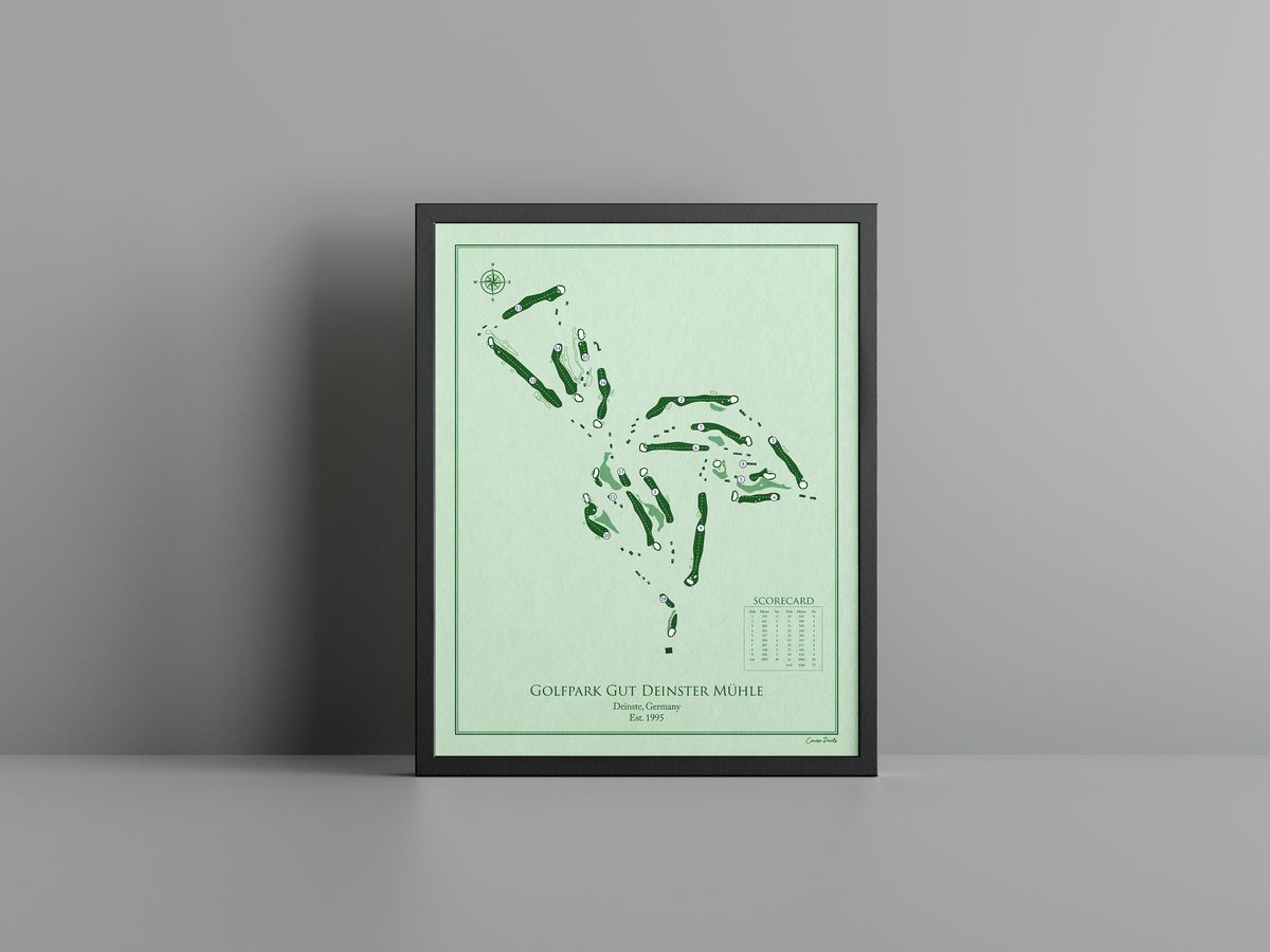 Golfpark Gut Deinster Mühle golf course print, green frame