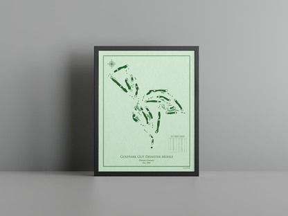 Golfpark Gut Deinster Mühle golf course print, green frame
