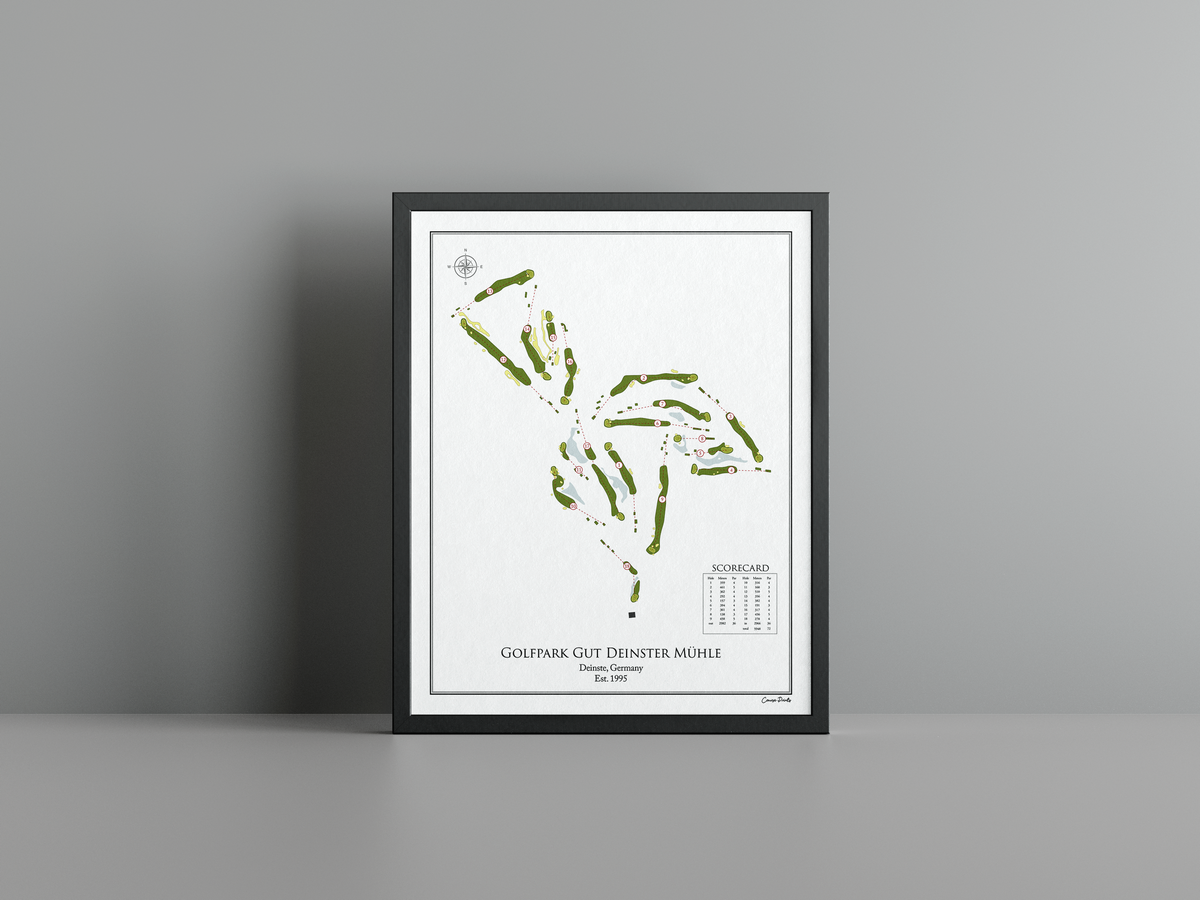 Golfpark Gut Deinster Mühle golf course print, white frame