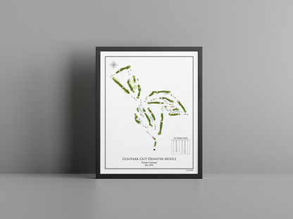 Golfpark Gut Deinster Mühle golf course print, white frame