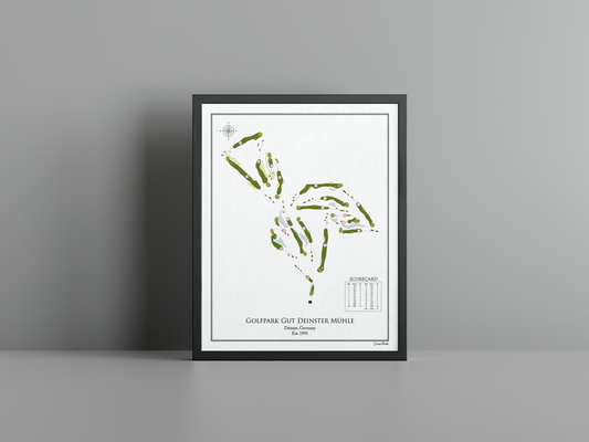 Golfpark Gut Deinster Mühle golf course print, white frame