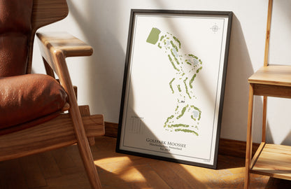 Golfpark Moossee golf course print, framed 50x70 black frame