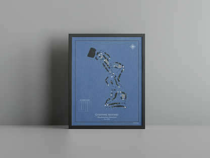 Golfpark Moossee golf course print, navy frame