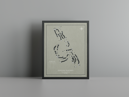 Golfpark Rosenhof golf course print, brown frame