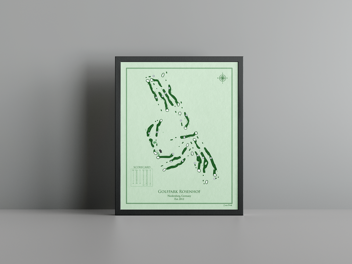 Golfpark Rosenhof golf course print, green frame